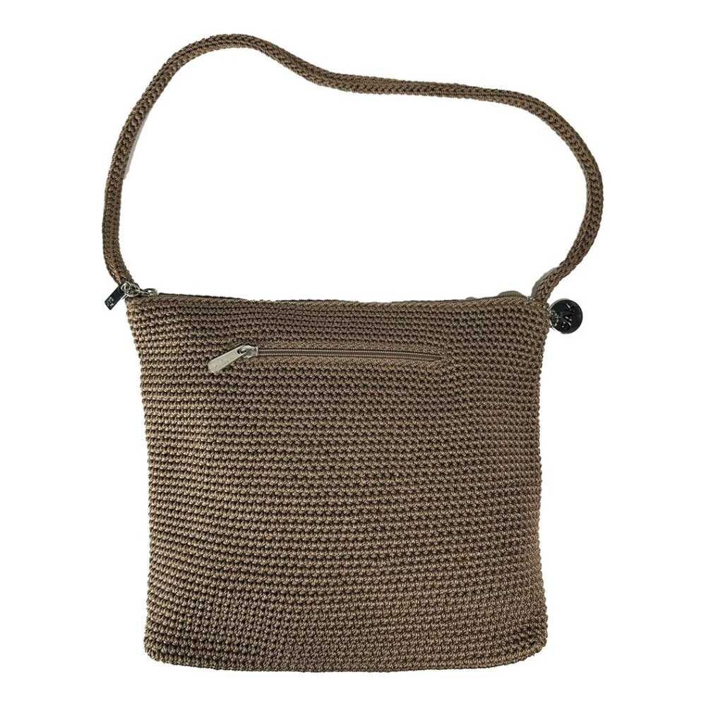 The Sak Hand-Crocheted Crossbody Bag Bamboo Brown Purse Polypropylene Yarn